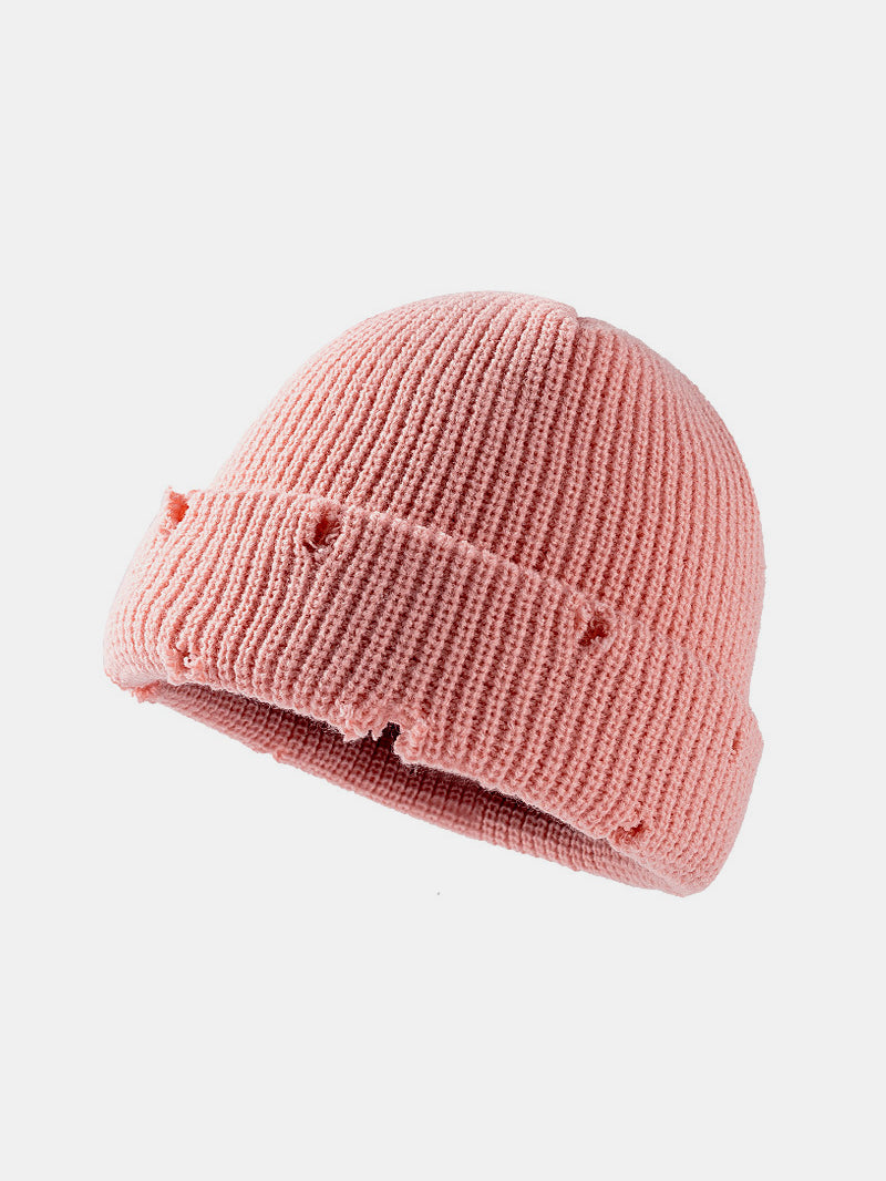 Knitted Beanie Hat – Warm Acrylic Winter Cap in Multiple Colors