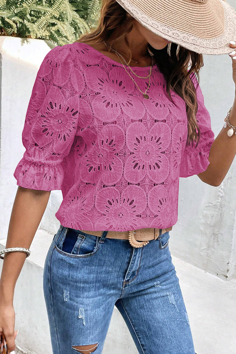 Chic Floral Lace Blouse