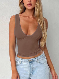 Women’s Basic Sleeveless Crop Top – Classic & Versatile Style