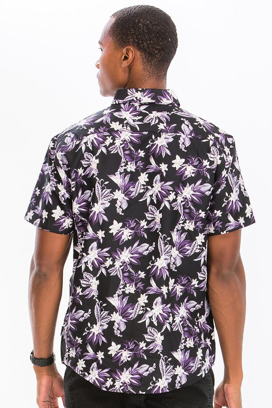 Hawaiian Purple Haze Button Down Shirt