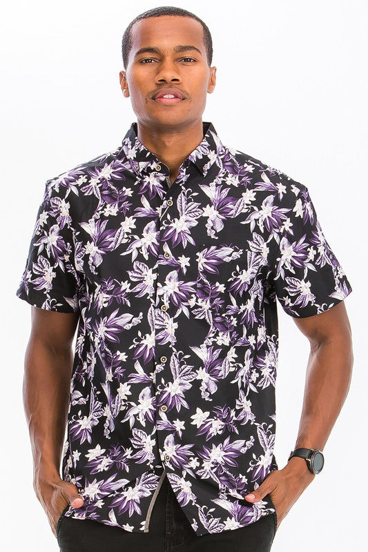 Hawaiian Purple Haze Button Down Shirt