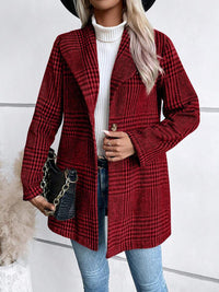 Plaid Buttoned Coat – Lightweight Longline Outerwear