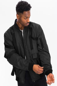 Utility Strap Bomber Jacket