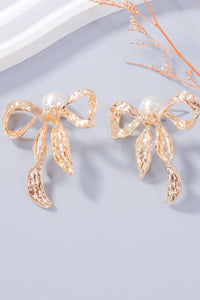 Bow & Pearl Jewelry Set – 2-Piece Necklace and Earrings