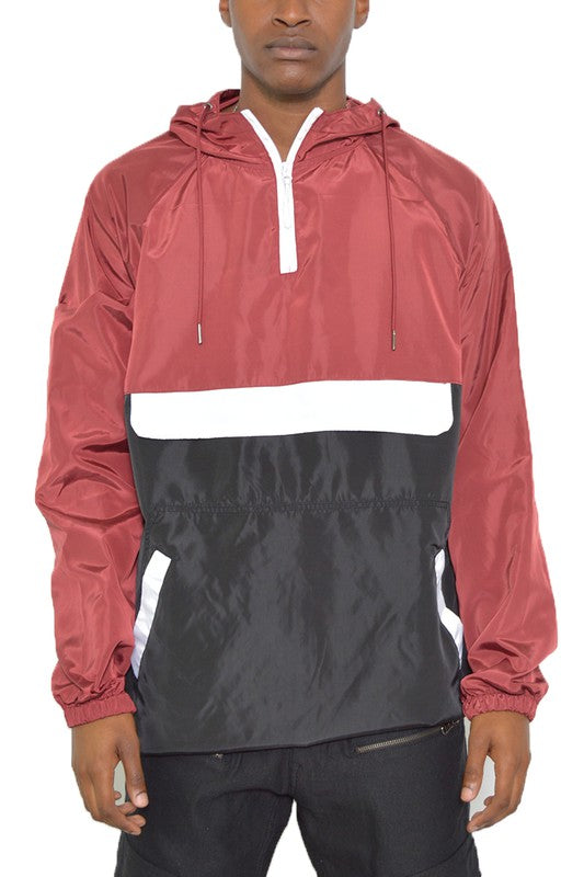 Color Block Anorak Pullover Windbreaker