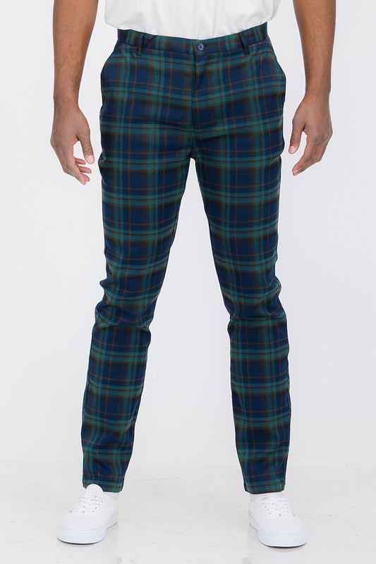 Weiv Mens Plaid Trouser Pants