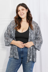 Dotty Snake Print Kimono Cardigan – Lightweight Chiffon Cover-Up