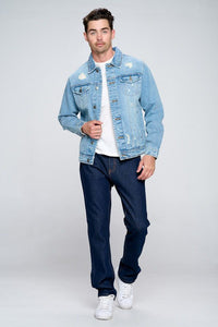 Men's Denim Jacket Light Distressed