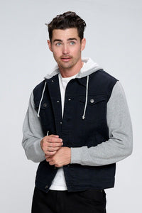 Denim Jacket with Fleece Hoodie