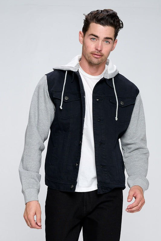 Denim Jacket with Fleece Hoodie