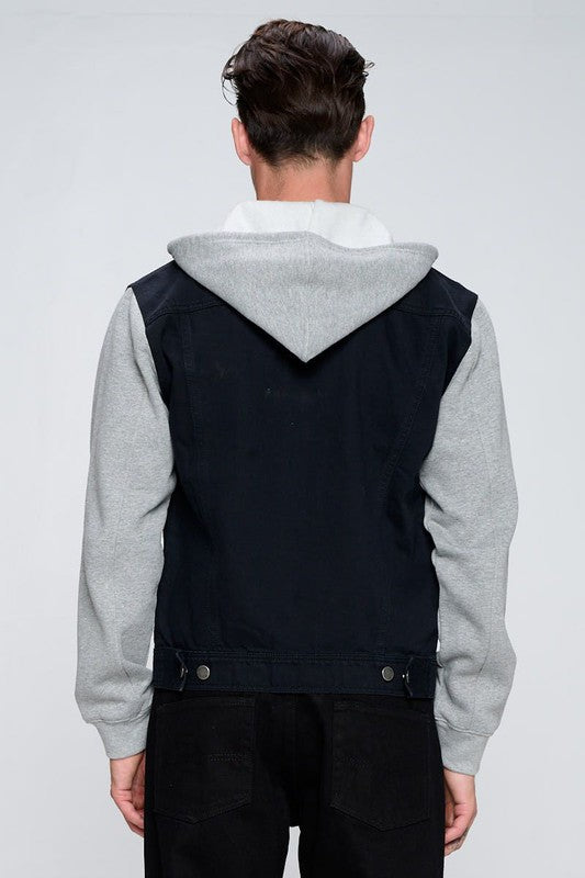 Denim Jacket with Fleece Hoodie