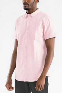 Casual Short Sleeve Solid Shirt