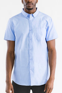 Casual Short Sleeve Solid Shirt