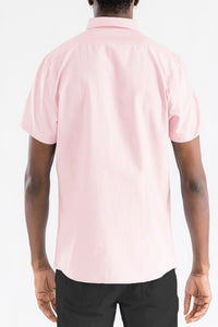 Casual Short Sleeve Solid Shirt