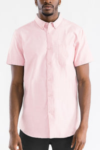 Casual Short Sleeve Solid Shirt