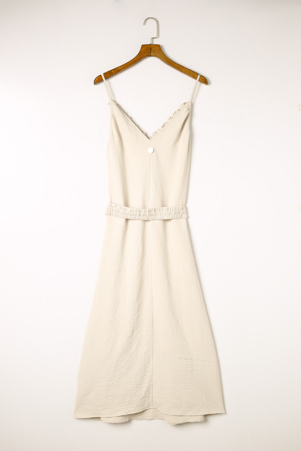 V Neck Sleeveless Maxi Dress w. Elastic Belt