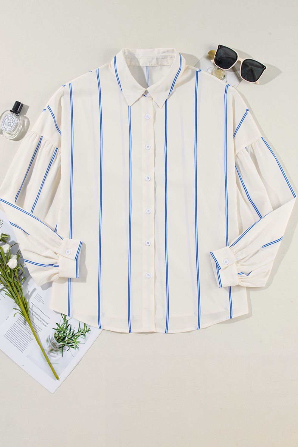 Women’s Striped Button-Up Shirt – Classic & Casual with a Relaxed Fit