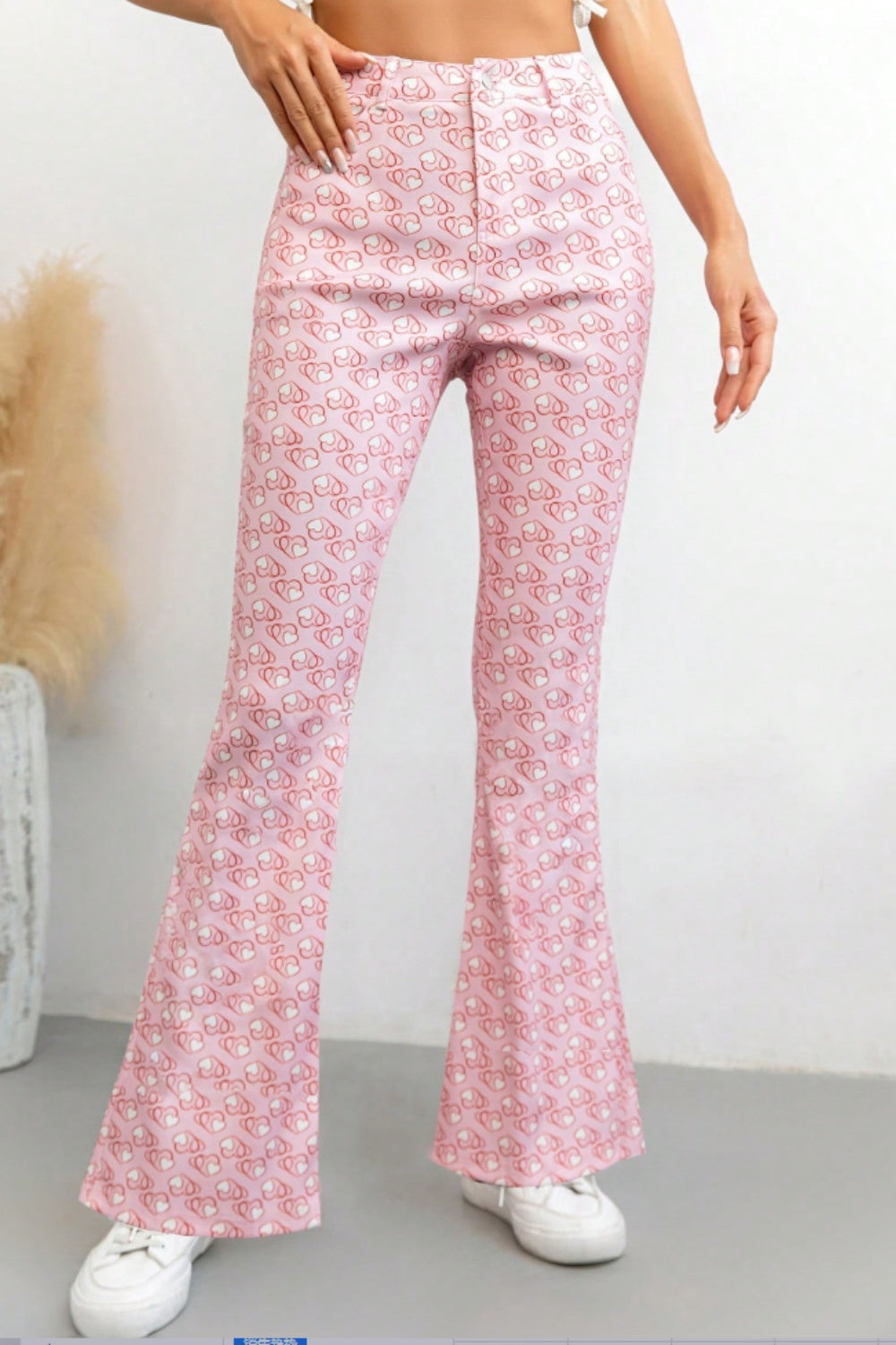 Women's High-Waist Patterned Flare Pants – Multiple Colors