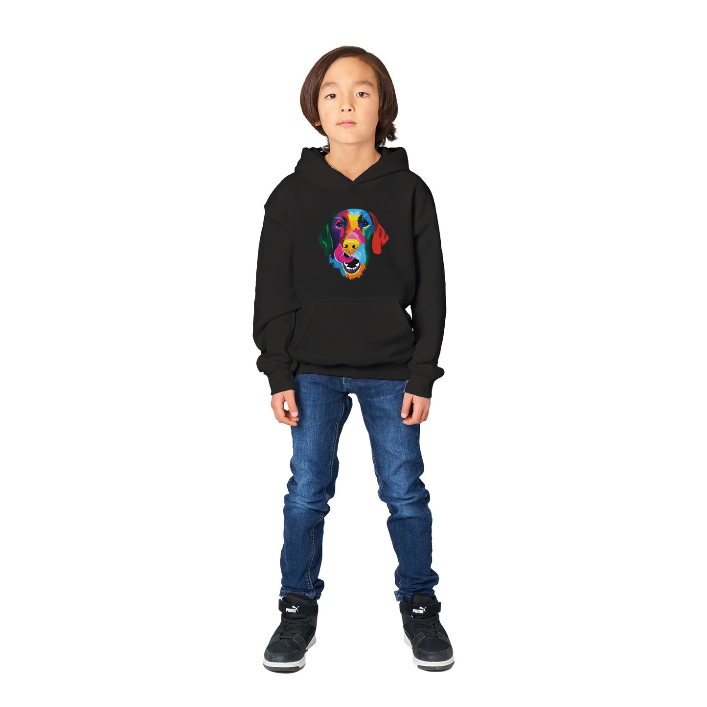 Color Silly Lab Printed Kids Pullover Hoodie