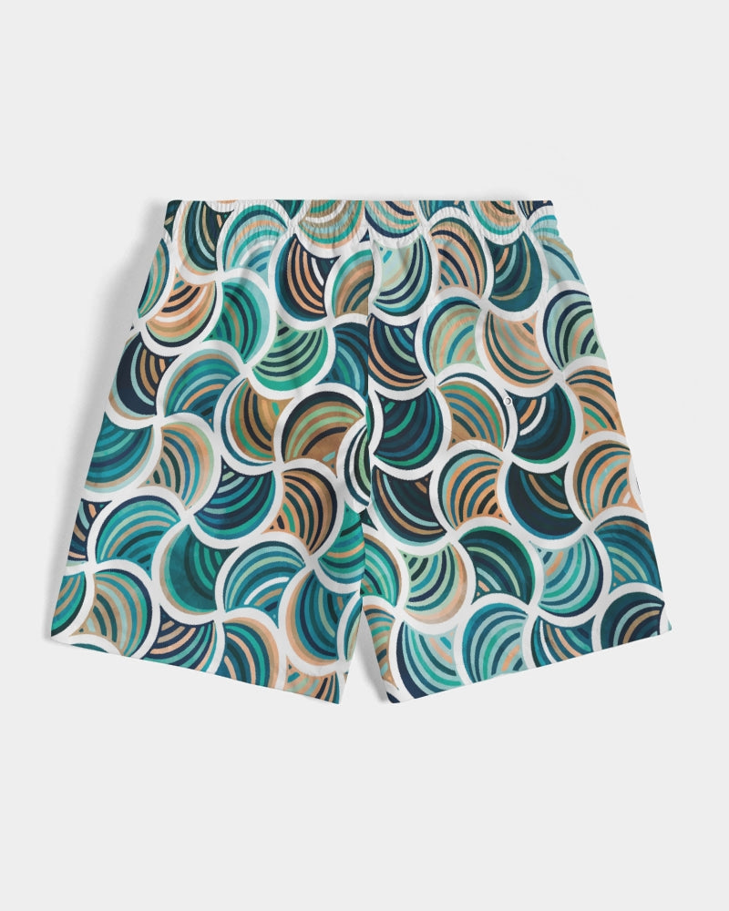 Men's Mosaic Print Swim Trunks with UPF 50+ 7"