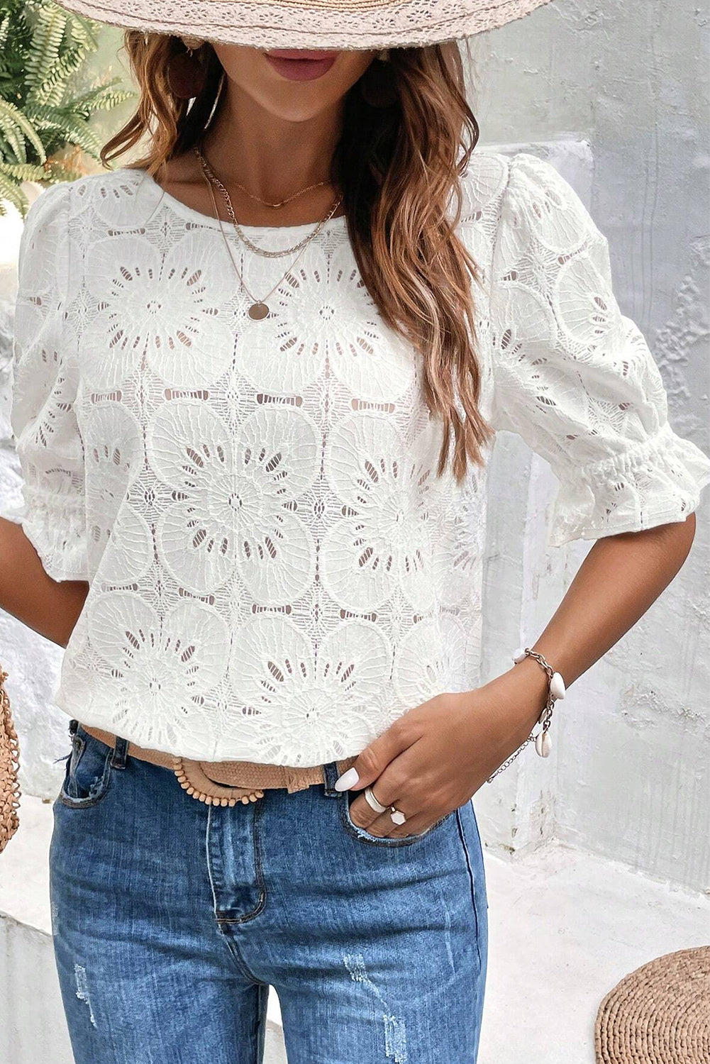 Chic Floral Lace Blouse