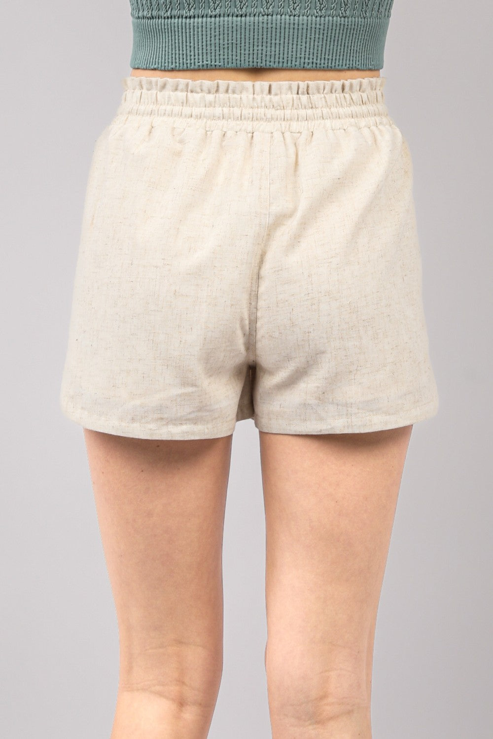 Women's Eco-Friendly Drawstring Linen Shorts with Side Pockets