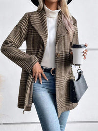 Plaid Buttoned Coat – Lightweight Longline Outerwear