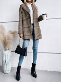 Plaid Buttoned Coat – Lightweight Longline Outerwear