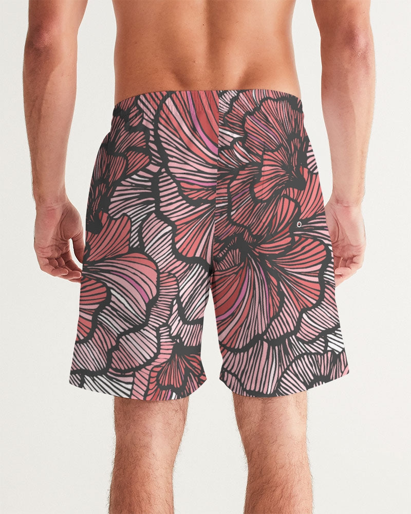 Petal Swirls 7" Classic Men's Swim Trunks with UPF 50+ Protection