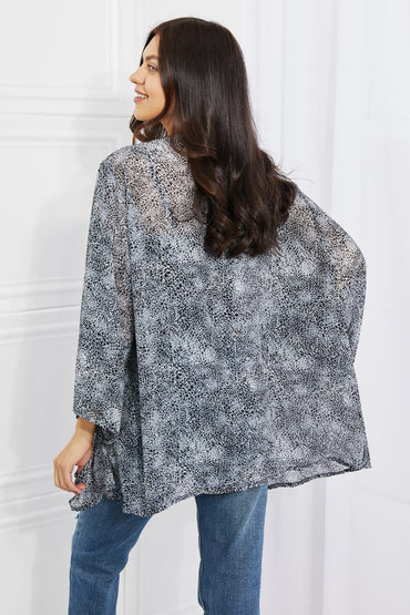 Dotty Snake Print Kimono Cardigan – Lightweight Chiffon Cover-Up