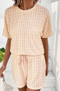 Frill Textured Top & Shorts Set