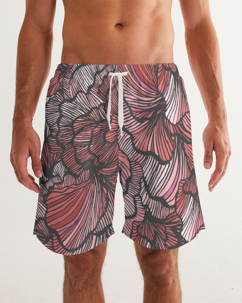 Petal Swirls 7" Classic Men's Swim Trunks with UPF 50+ Protection