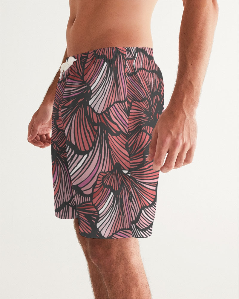 Petal Swirls 7" Classic Men's Swim Trunks with UPF 50+ Protection