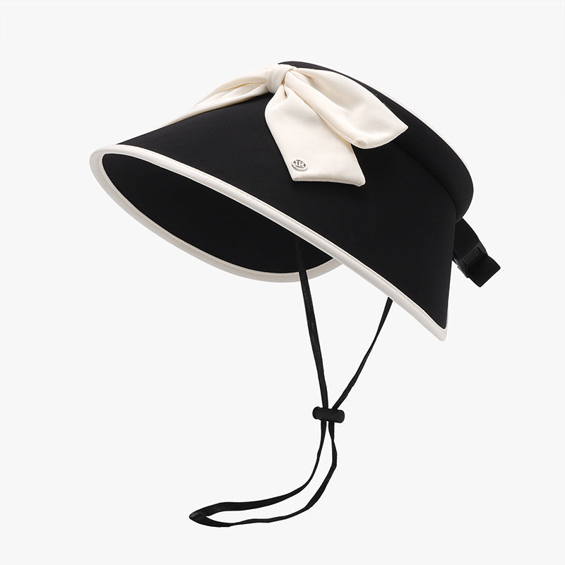 Women’s Ice Silk Sun Visor Hat – Lightweight & Adjustable with Bow Detail