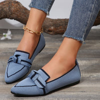 Pointed Toe Bow Detail Loafers – Casual Flats in Multiple Colors