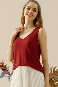 V-Neck Curved Hem Tank – Casual Comfort with a Chic Twist