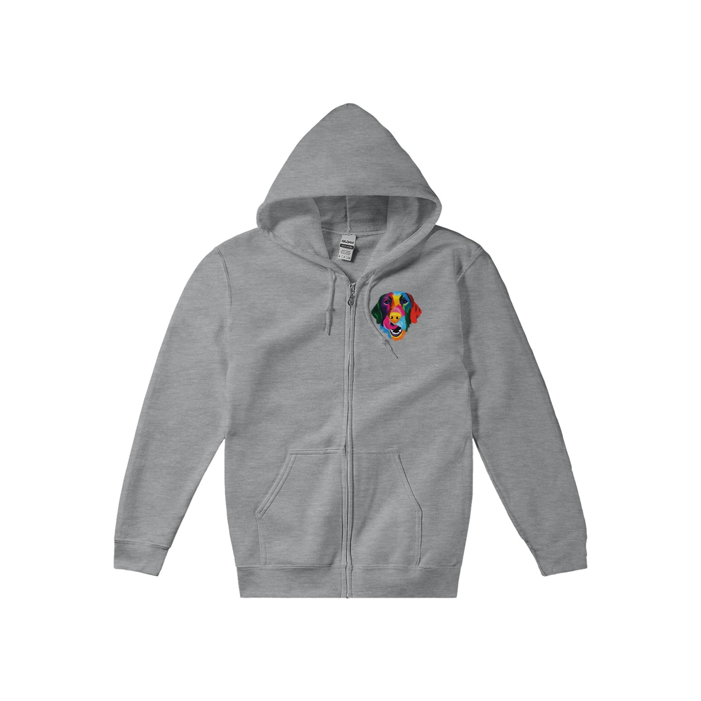 Color Silly Lab Printed Zip Hoodie