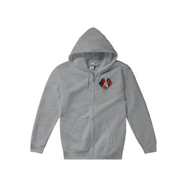 Color Silly Lab Printed Zip Hoodie