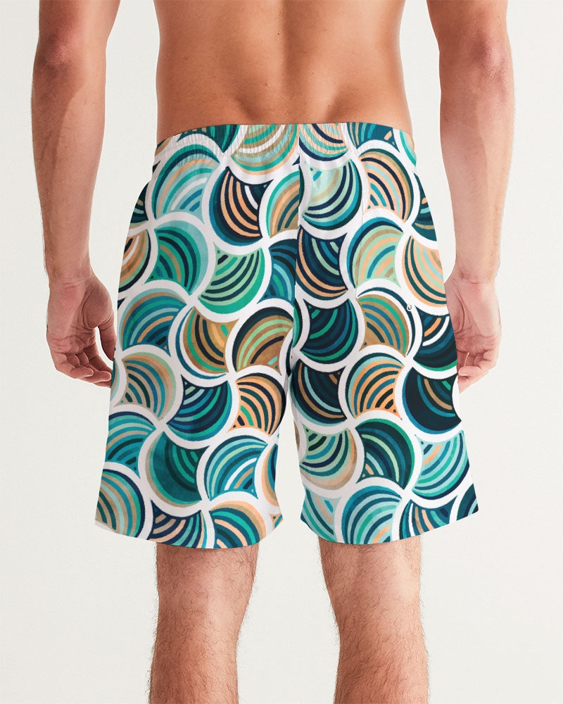 Men's Mosaic Print Swim Trunks with UPF 50+ 7"