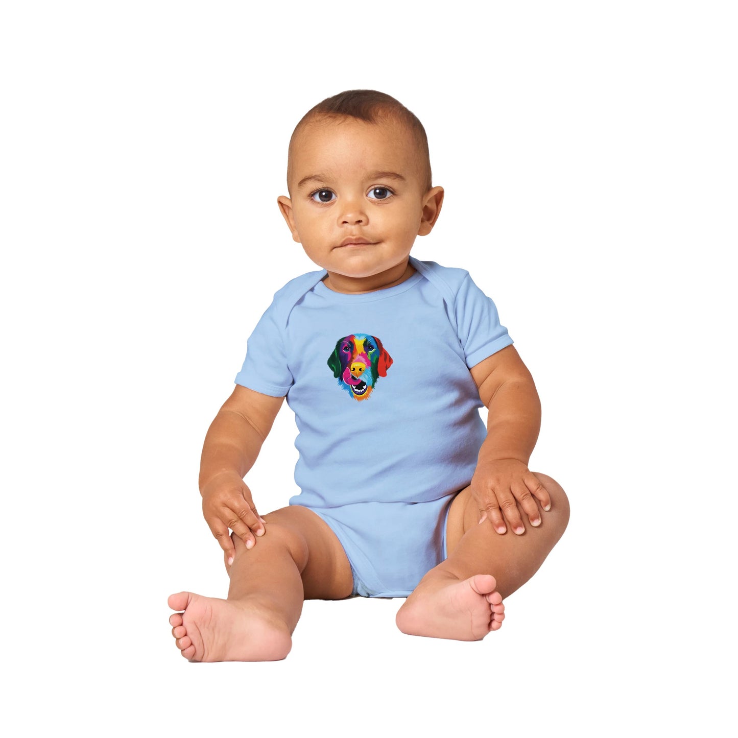 Color Silly Lab Printed Baby Short Sleeve Bodysuit