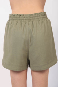 Women's Eco-Friendly Drawstring Linen Shorts with Side Pockets