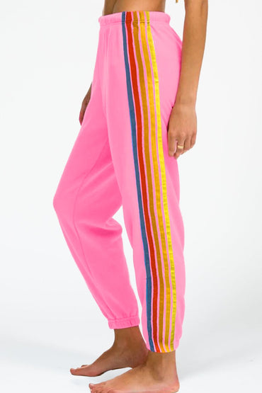 Women’s Colorful Striped Jogger Pants – Comfortable & Trendy with Side Stripe Detail