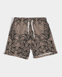 Black & Nude Lace 7" Classic Men Swim Trunk