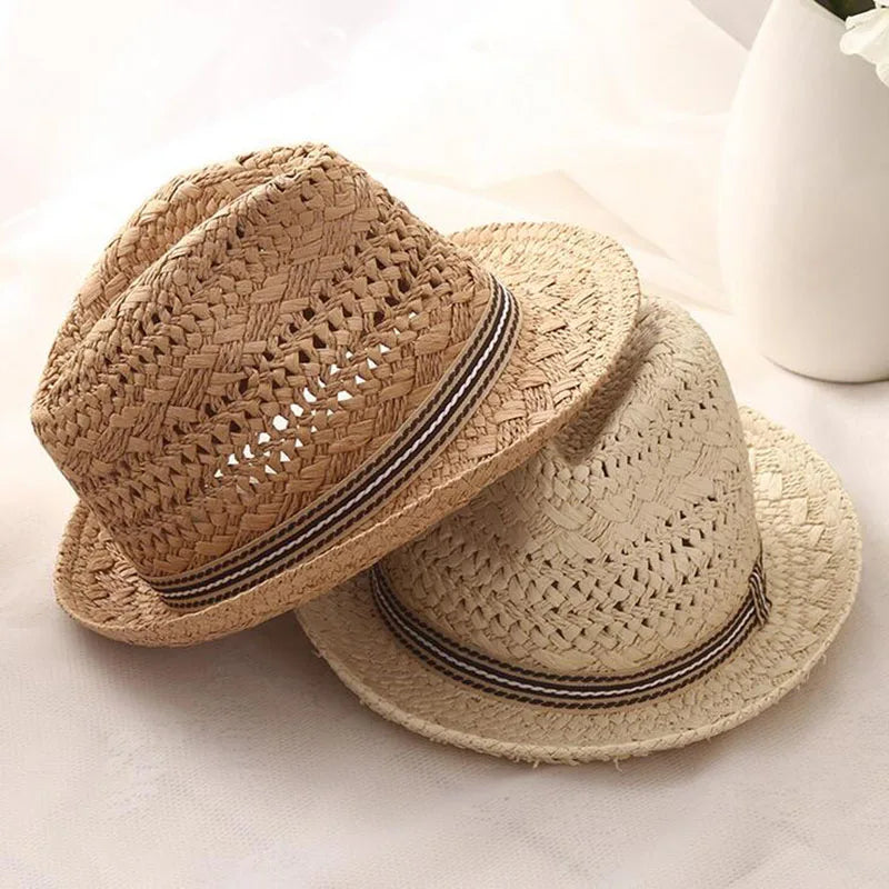 Women's Summer Straw Fedora Hat - Stylish and Breathable