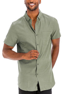 Casual Short Sleeve Solid Shirt