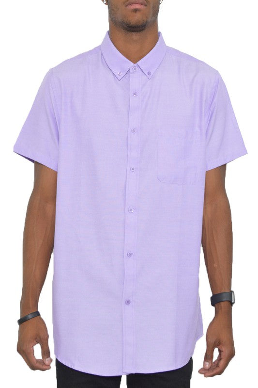 Casual Short Sleeve Solid Shirt