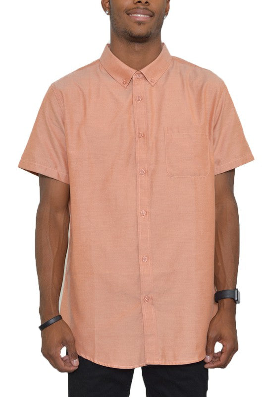 Casual Short Sleeve Solid Shirt