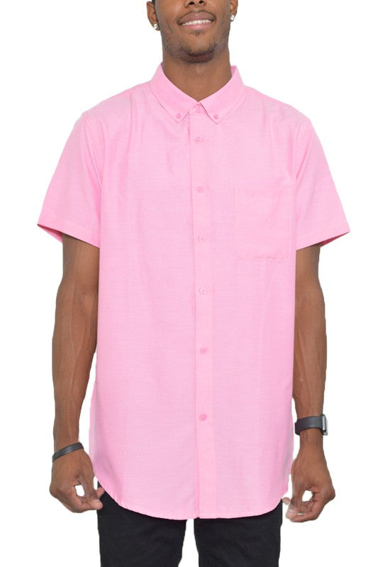 Casual Short Sleeve Solid Shirt