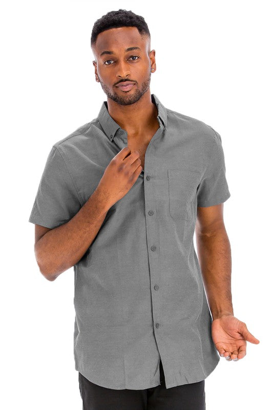 Casual Short Sleeve Solid Shirt