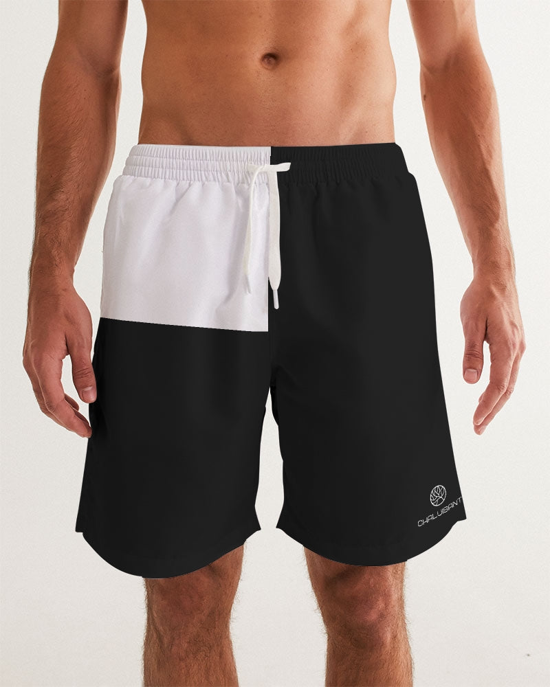 Graphic Chess Black &amp; White 7" Classic Men's Swim Trunks